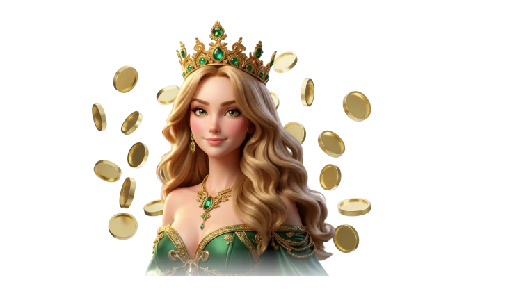 Golden Crown casino queen character illustration